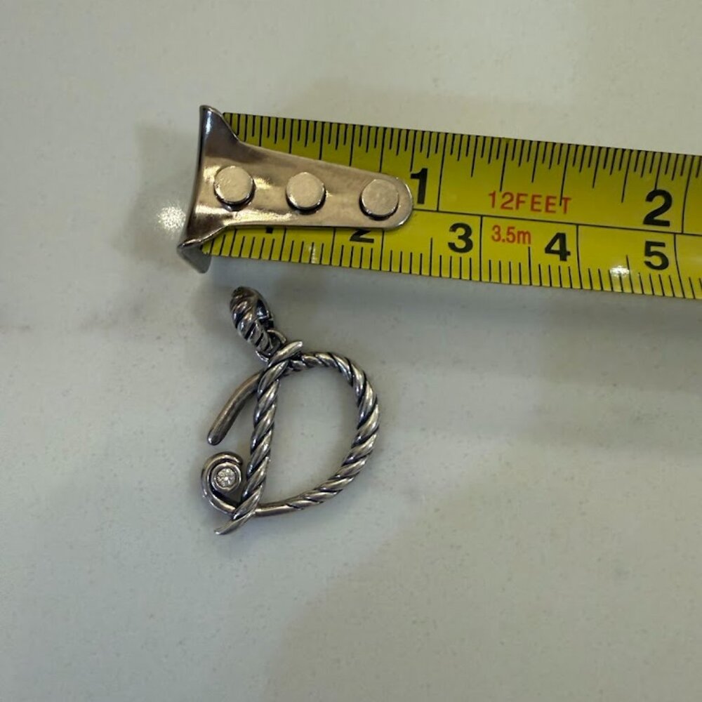 David Yurman Diamond Script Initial D Pendant - image 2